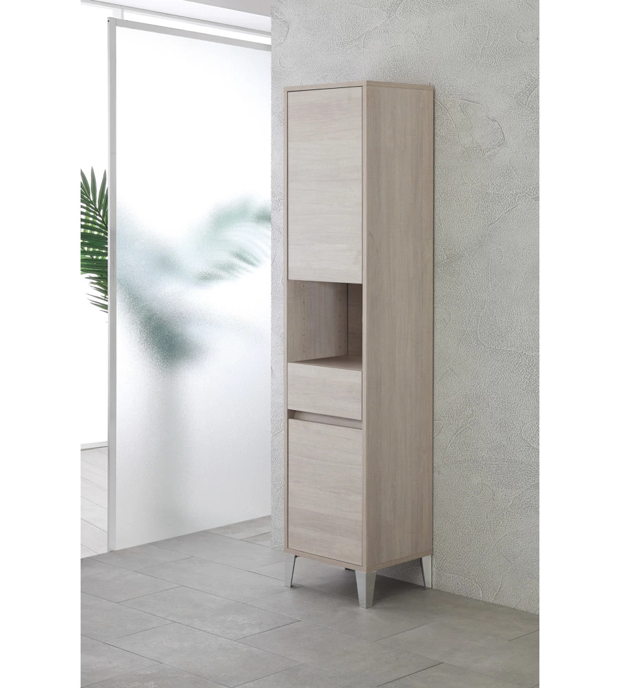 COLONNA PORTASCIUGAMANI "MONDO" ROVERE, 40X35X183 CM