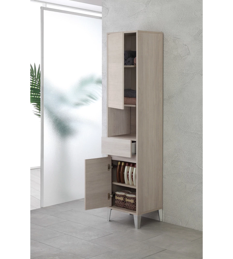 COLONNA PORTASCIUGAMANI "MONDO" ROVERE, 40X35X183 CM