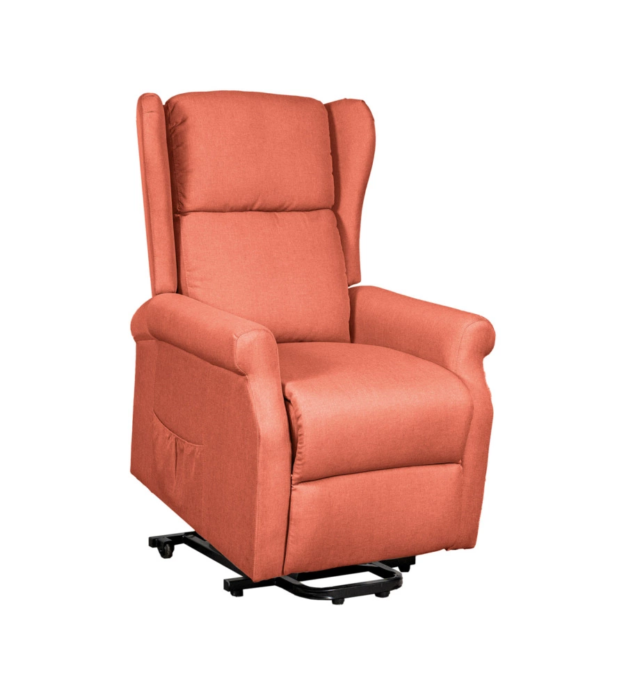POLTRONA CON RECLINER ELETTRICO BELLAHOME "BERG" TESSUTO MATTONE, 72,5X94X109 CM