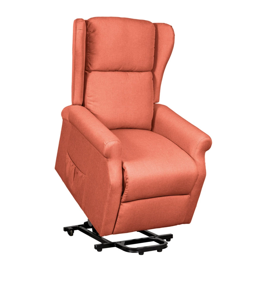 POLTRONA CON RECLINER ELETTRICO BELLAHOME "BERG" TESSUTO MATTONE, 72,5X94X109 CM