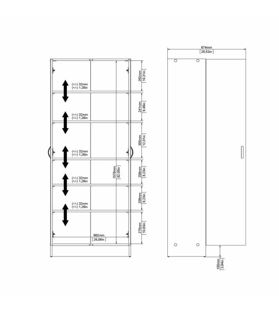 ARMADIO MULTIFUNZIONE BIANCO 69,2X34,6X170,4 CM