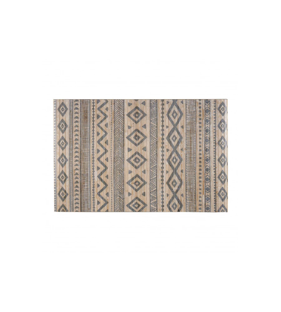 TAPPETO DA INTERNO IN BAMBOO "ETNIC BIANCO-GRIGIO", 80X150 CM