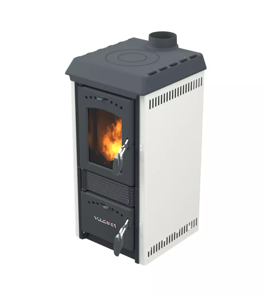 STUFA A LEGNA VULCANIA "KATIA" BIANCO 5,6 KW