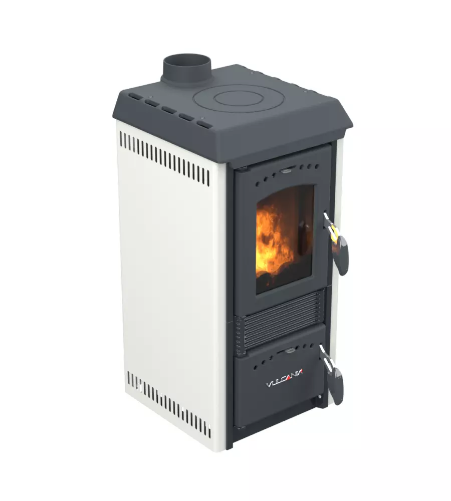 STUFA A LEGNA VULCANIA "KATIA" BIANCO 5,6 KW