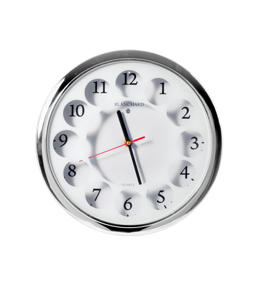 OROLOGIO DA PARETE TONDO - ARGENTO/BIANCO - 31 CM