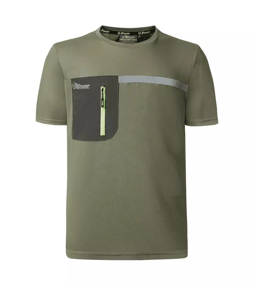 U-POWER T-SHIRT DA LAVORO MANICA CORTA CHRISTAL BURNT OLIVE, TG M