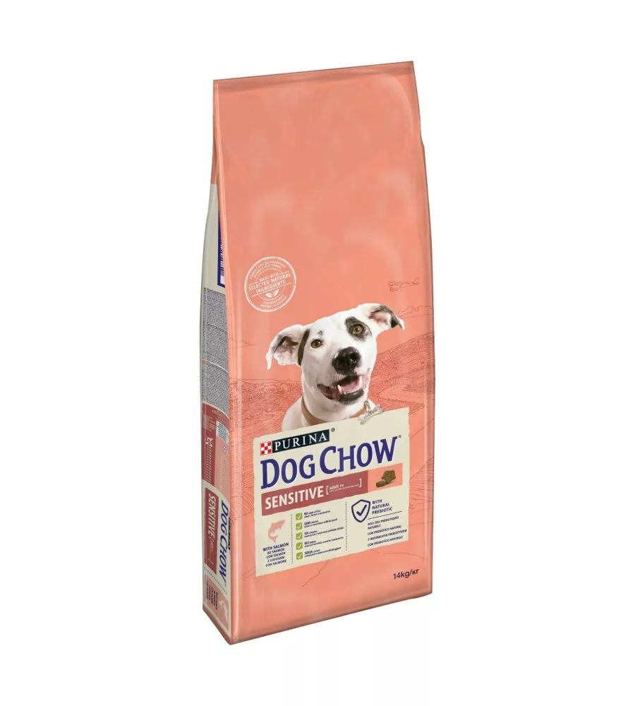 CROCCHETTE PER CANI PURINA "DOG CHOW" ADULTO DI TUTTE LE TAGLIE CON SALMONE 14 KG