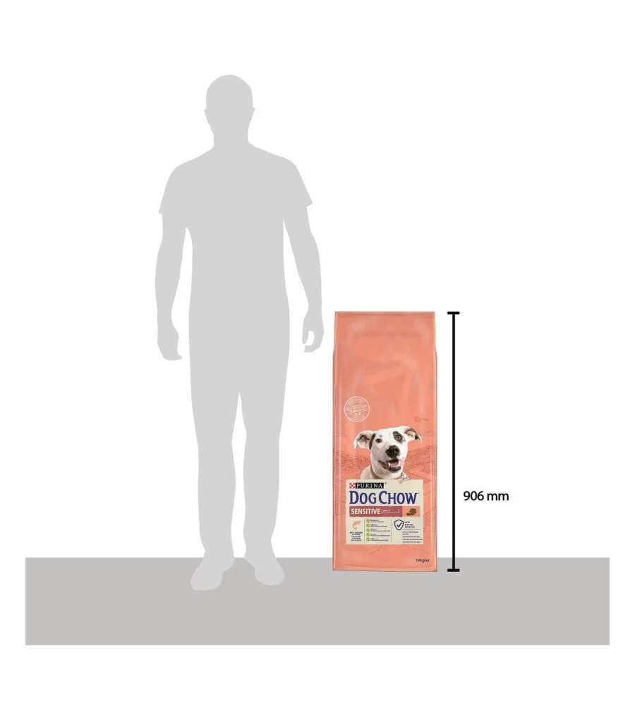 CROCCHETTE PER CANI PURINA "DOG CHOW" ADULTO DI TUTTE LE TAGLIE CON SALMONE 14 KG