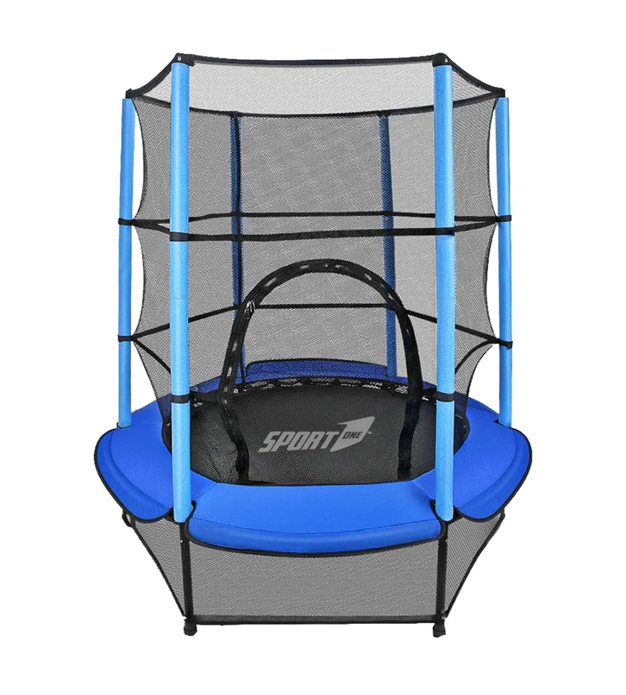 TAPPETO ELASTICO PER BAMBINI CON RETE MODELLO "FREE", DIAMETRO 140 CM