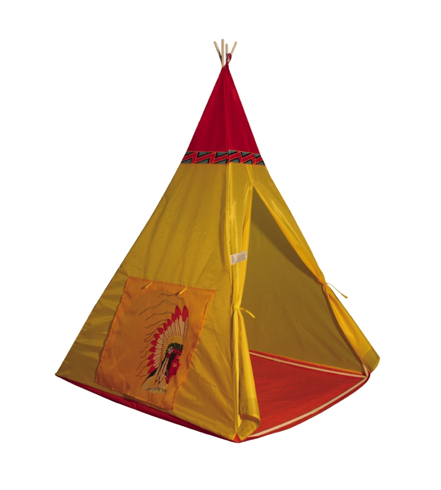 TENDA PER BAMBINI MODELLO "INDIANI" CON PALI IN PLASTICA, 100X100X135 CM