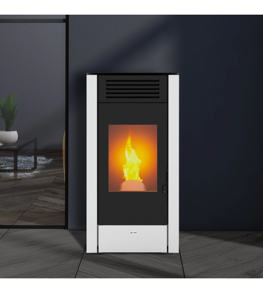 STUFA A PELLET CANADIAN STOVE "NEVADA 12" BIANCO 10,6 KW