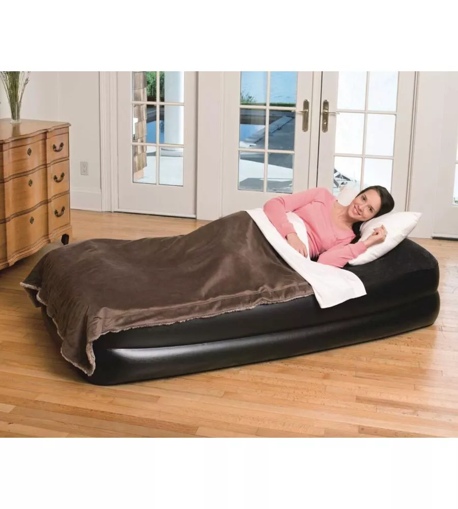 MATERASSO SINGOLO GONFIABILE BESTWAY TRITECH FLOCCATO, 191X97X46 CM