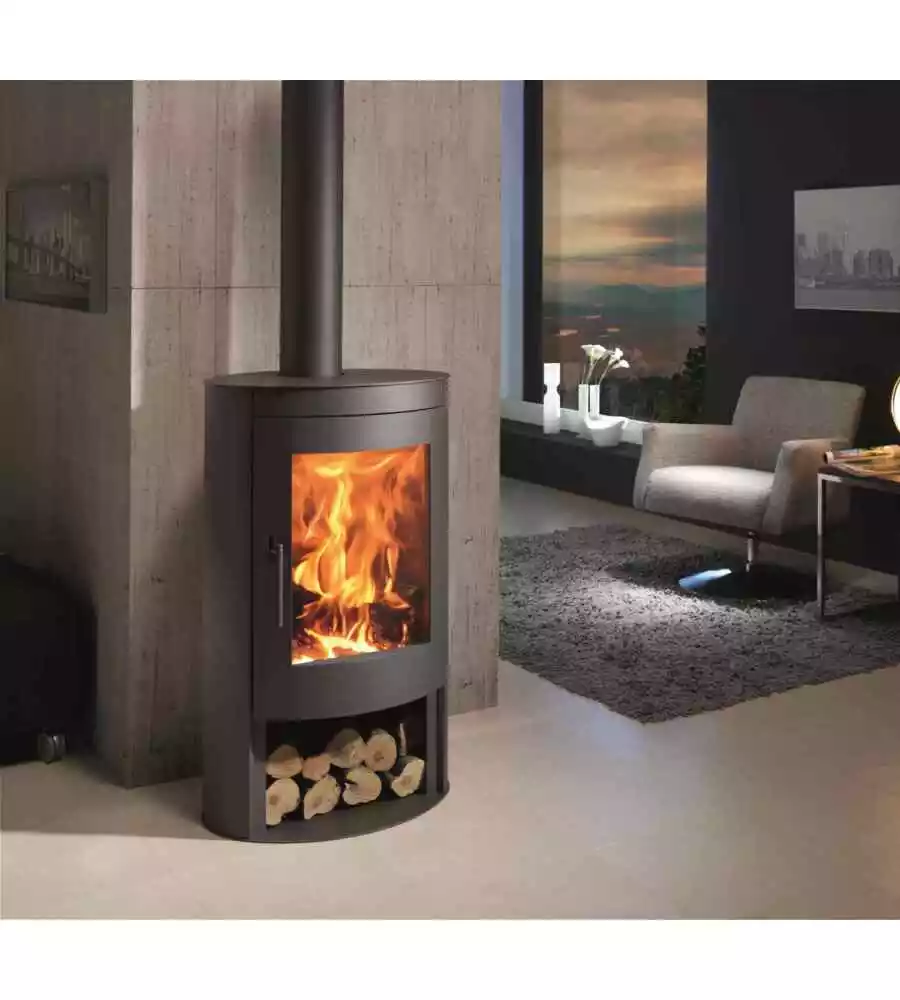 STUFA A LEGNA PANADERO "OVAL" GRIGIO 8,7 KW