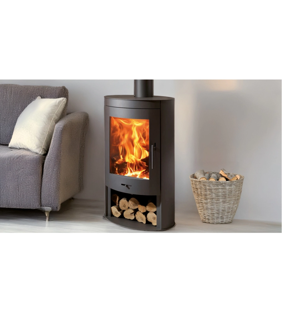 STUFA A LEGNA PANADERO "OVAL" GRIGIO 8,7 KW