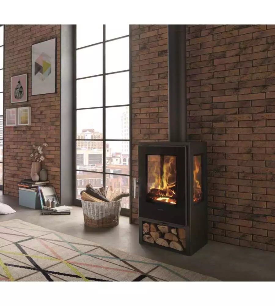 STUFA A LEGNA PANADERO "CONDOR 3V" GRIGIO 8 KW