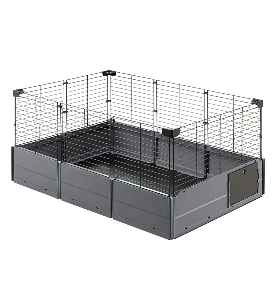 GABBIA PER PORCELLINI D'INDIA, GABBIA MULTIPLA OPEN NERA - 107,5 x 72 x h 50CM - FERPLAST