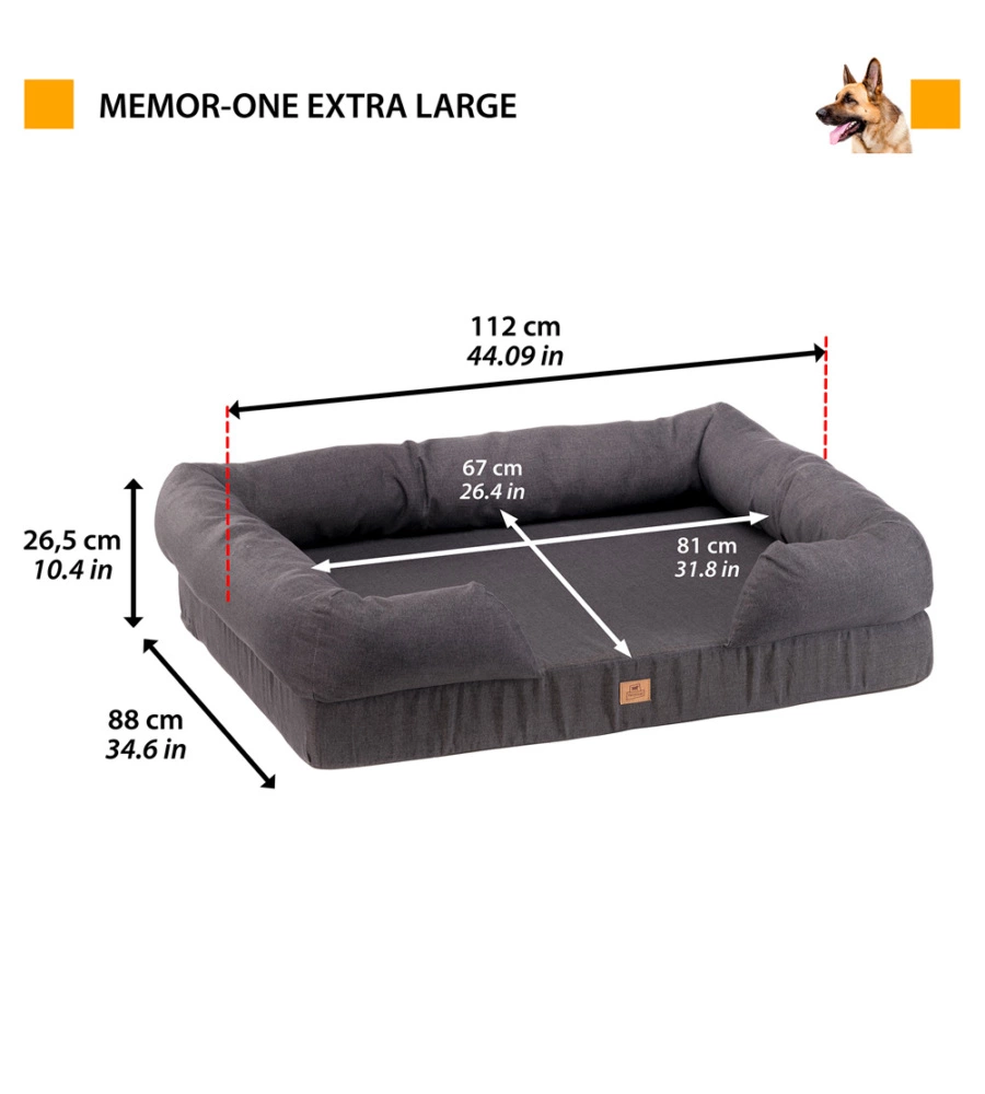 LETTINO ORTOPEDICO PER CANI MEMOR-ONE XL - FERPLAST