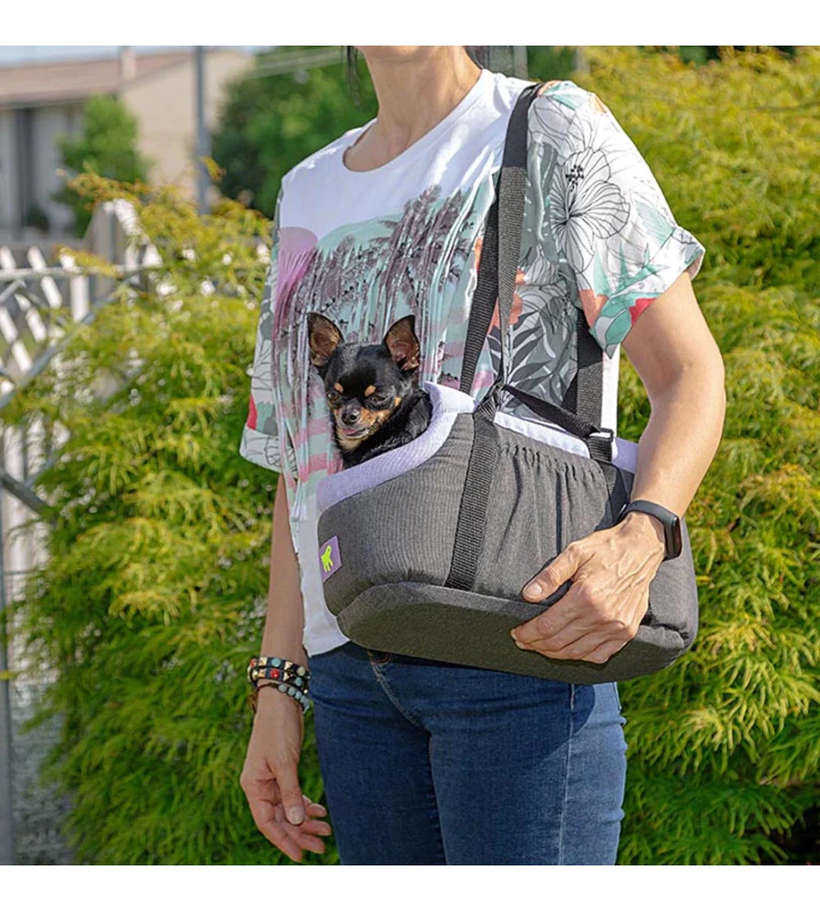 BORSA IN TESSUTO PER IL TRASPORTO DI GATTI E CANI DI PICCOLA TAGLIA "AZZURRO 60" - FERPLAST
