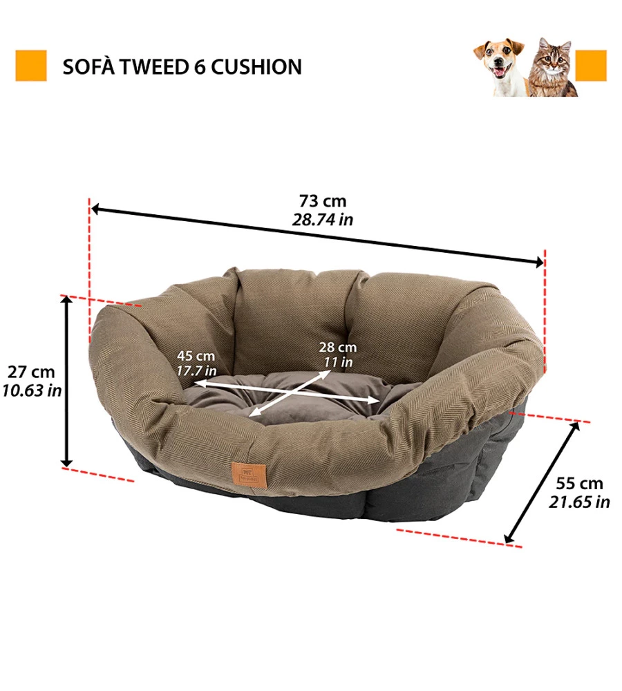 RICAMBIO CUSCINO PER CUCCIA "SIESTA DELUXE", 73X55X27 CM - FERPLAST