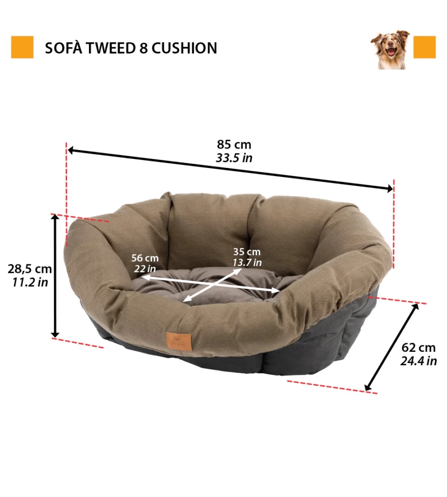 RICAMBIO CUSCINO PER CUCCIA "SIESTA DELUXE", 85X62X28,5 CM - FERPLAST