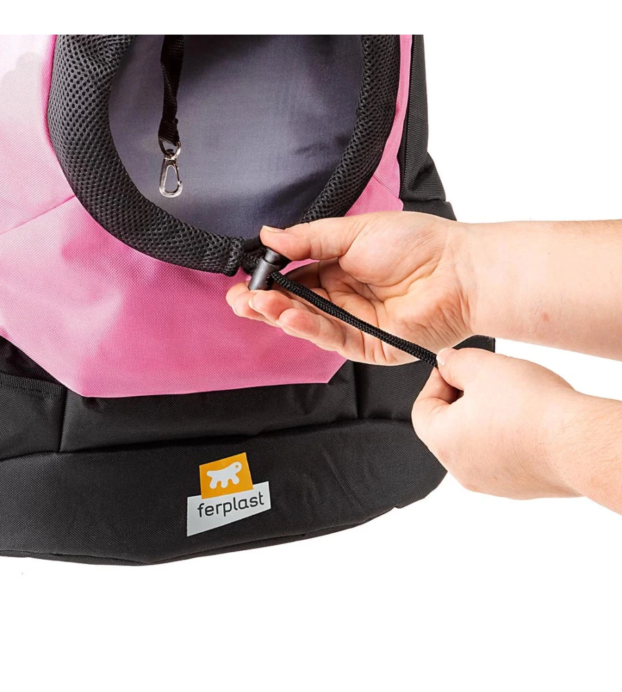 ZAINETTO PER CANI "KANGOO" ROSA, 37X16X36,5 CM - FERPLAST