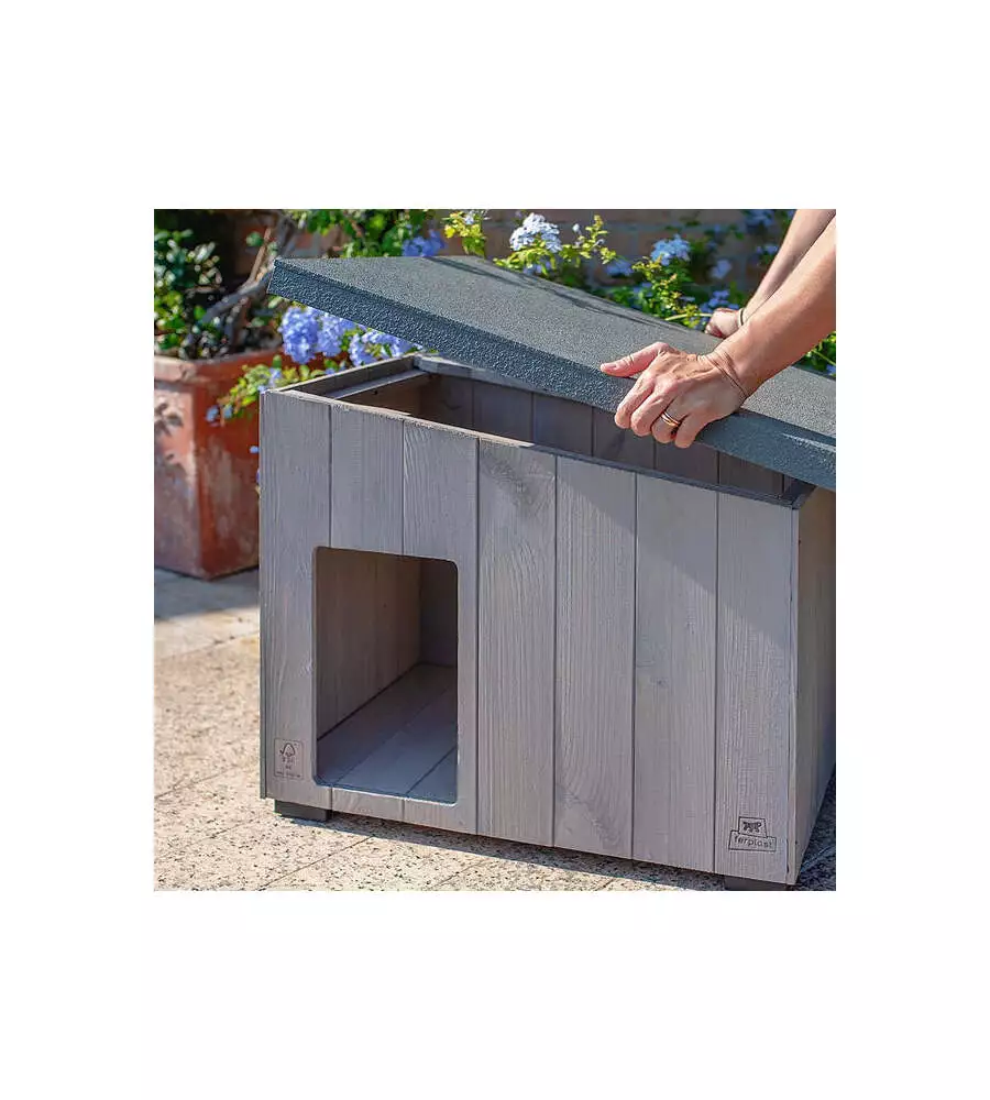 CUCCIA DA ESTERNO "ARGO 60" IN LEGNO DI PINO, 69,5X54,5X52 CM - FERPLAST