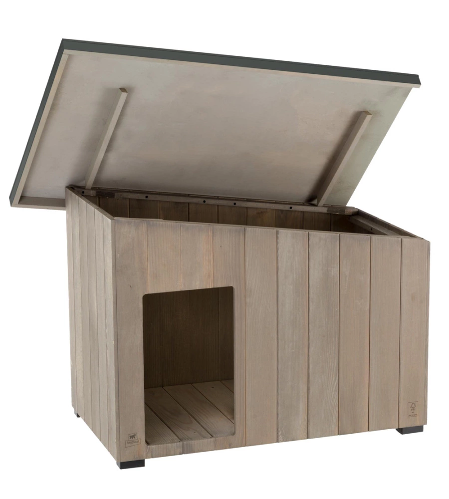 CUCCIA DA ESTERNO "ARGO 80" IN LEGNO DI PINO, 95,5X62,5X67 CM - FERPLAST