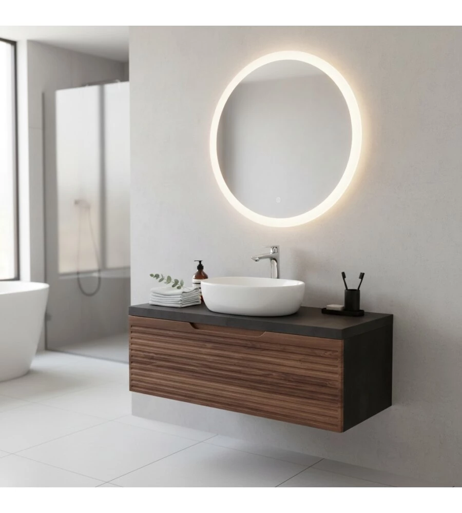 MOBILE BAGNO SOSPESO "RAVELLO" NOCE, 110X46X40 CM