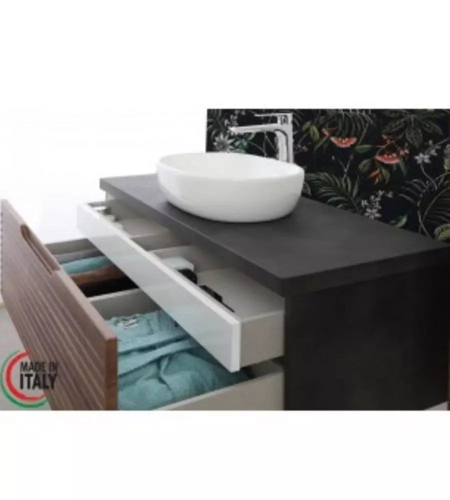 MOBILE BAGNO SOSPESO "RAVELLO" NOCE, 110X46X40 CM