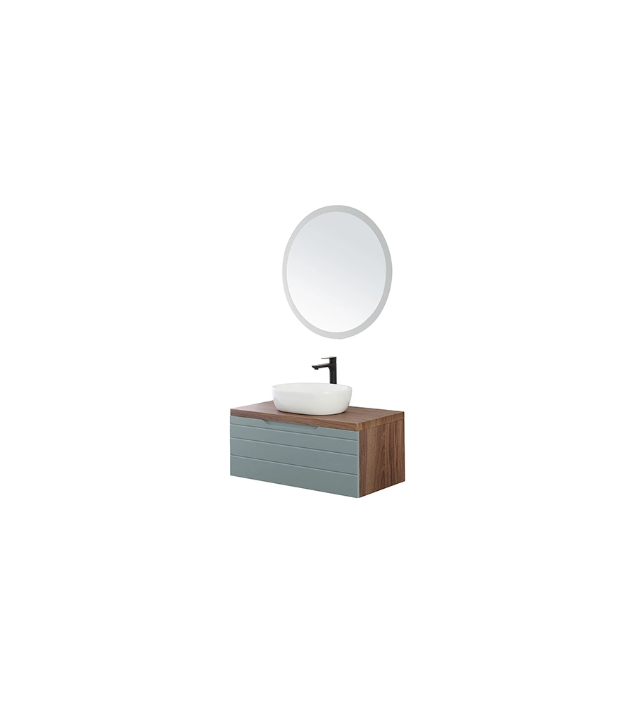 MOBILE BAGNO SOSPESO "AMALFI" VERDE SALVIA, 90X46X40 CM