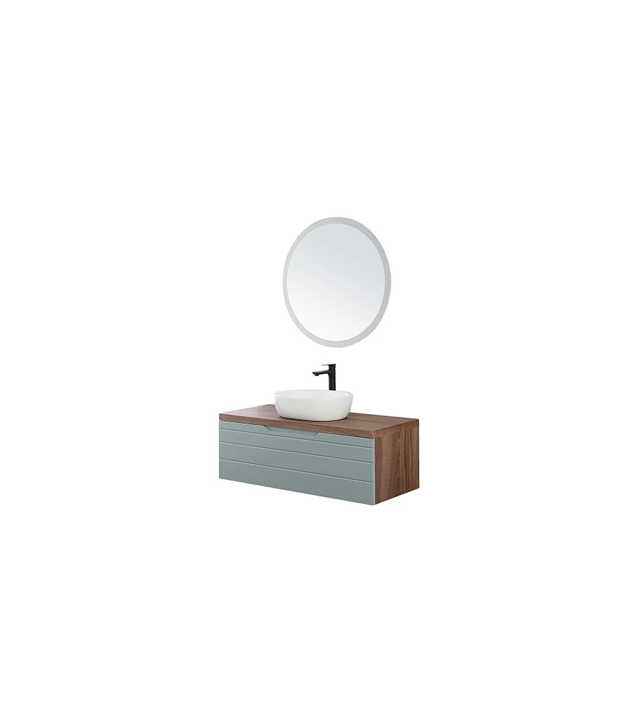 MOBILE BAGNO SOSPESO "AMALFI" VERDE SALVIA, 110X46X40 CM