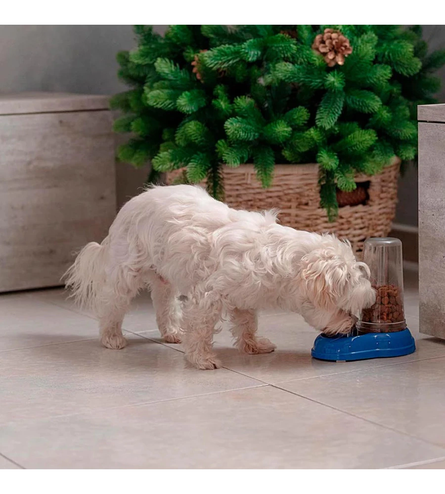 DISTRIBUTORE DI CIBO O ACQUA PER CANI E GATTI "AZIMUT 600", BLU- FERPLAST