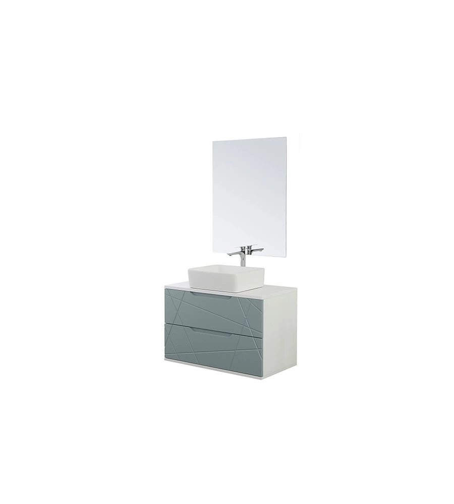 MOBILE BAGNO SOSPESO "FURORE" VERDE SALVIA, 90X46X58,5 CM