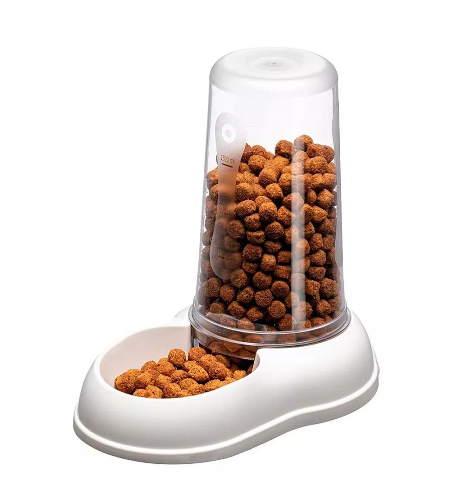 DISTRIBUTORE DI CIBO O ACQUA PER CANI E GATTI "AZIMUT 1500", BIANCO - FERPLAST