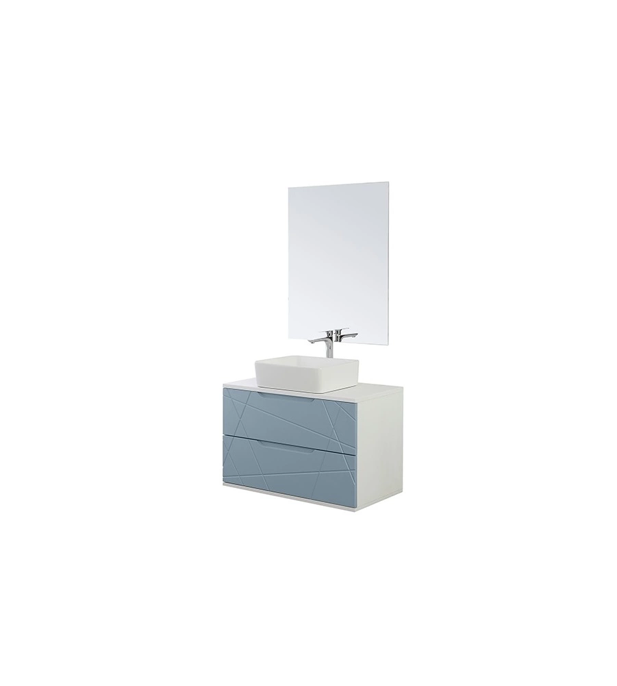 MOBILE BAGNO SOSPESO "FURORE" AZZURRO, 90X46X58,5 CM