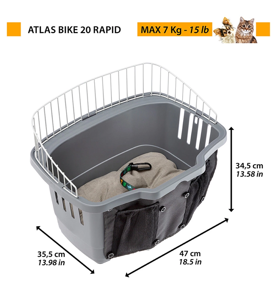 TRASPORTINO DA BICICLETTA PER CANI DI PICCOLA TAGLIA "ATLAS BIKE 20 RAPID" - FERPLAST