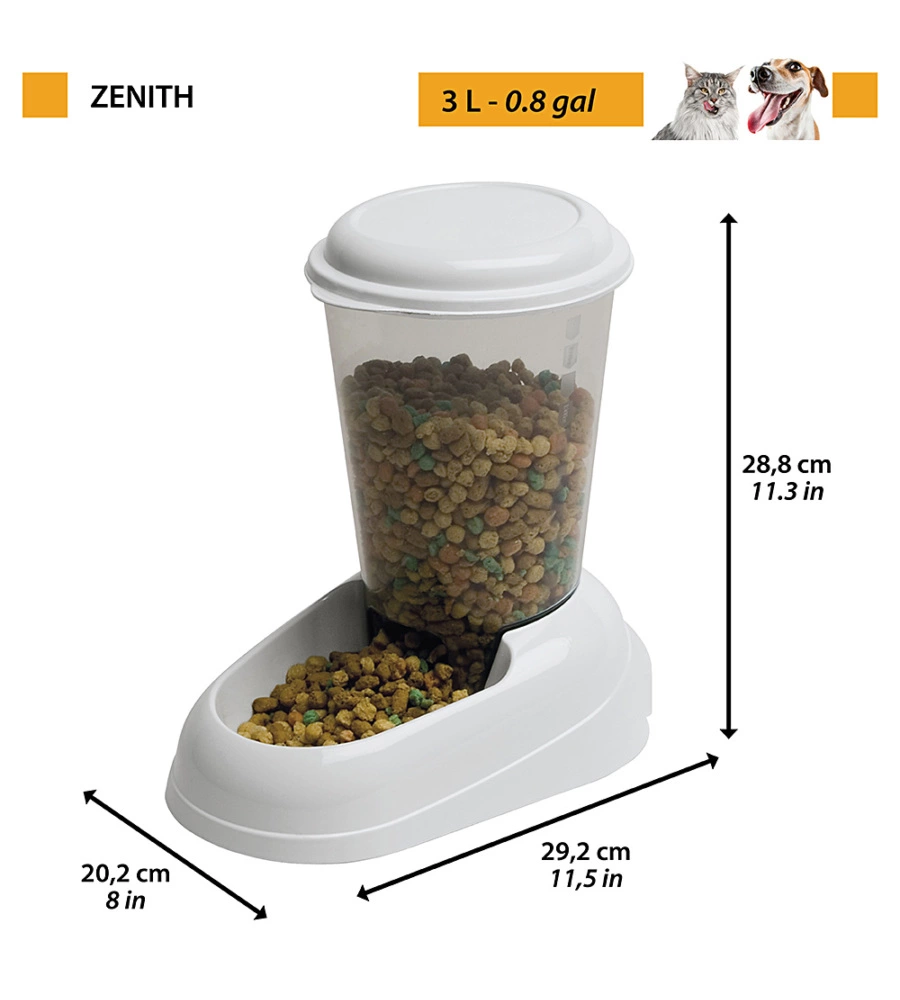 DISTRIBUTORE DI CROCCHETTE PER CANI E GATTI 3 LT - ZENITH BLU - FERPLAST