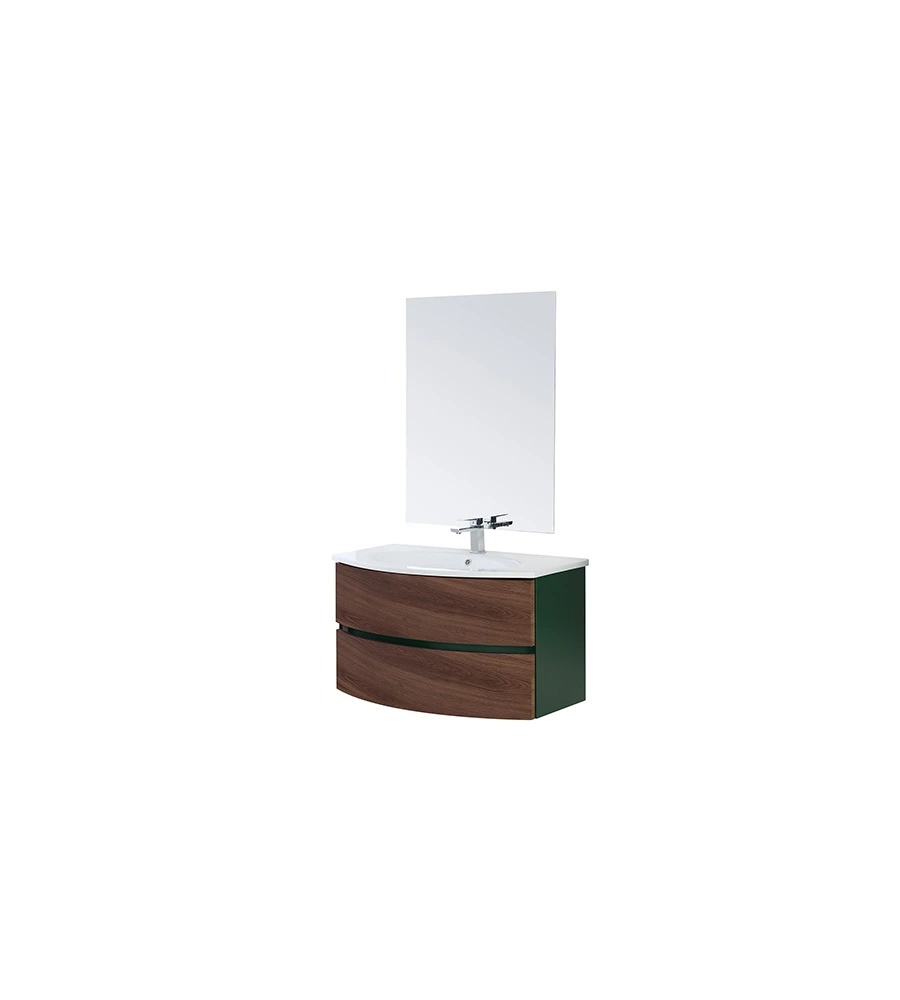 MOBILE BAGNO SOSPESO "MAIORI" VERDE BOTTIGLIA, 91,5X51X50 CM