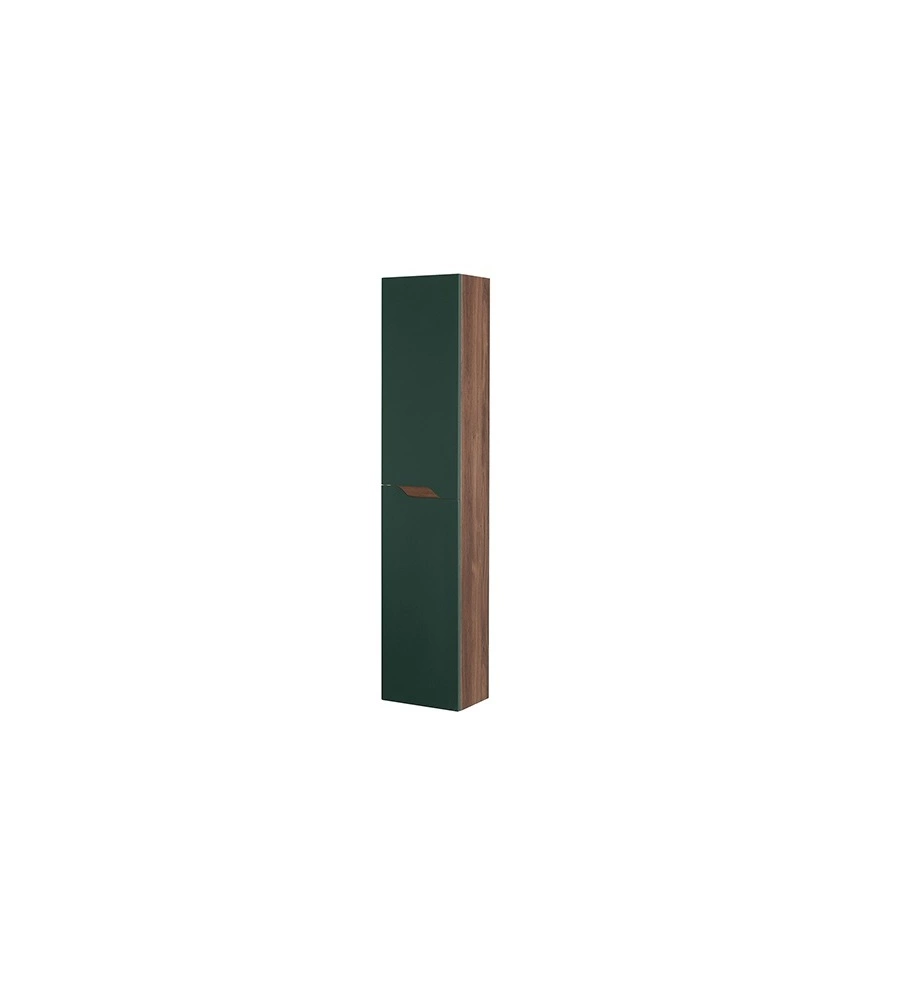 COLONNA PENSILE PER BAGNO NOCE E VERDE BOTTIGLIA, 30X24X150 CM