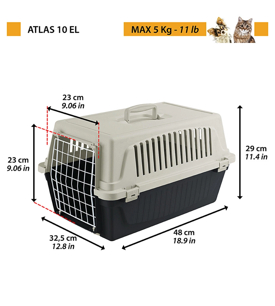 TRASPORTINO PER CANI - ATLAS 10  EL - AZZURRO - FERPLAST