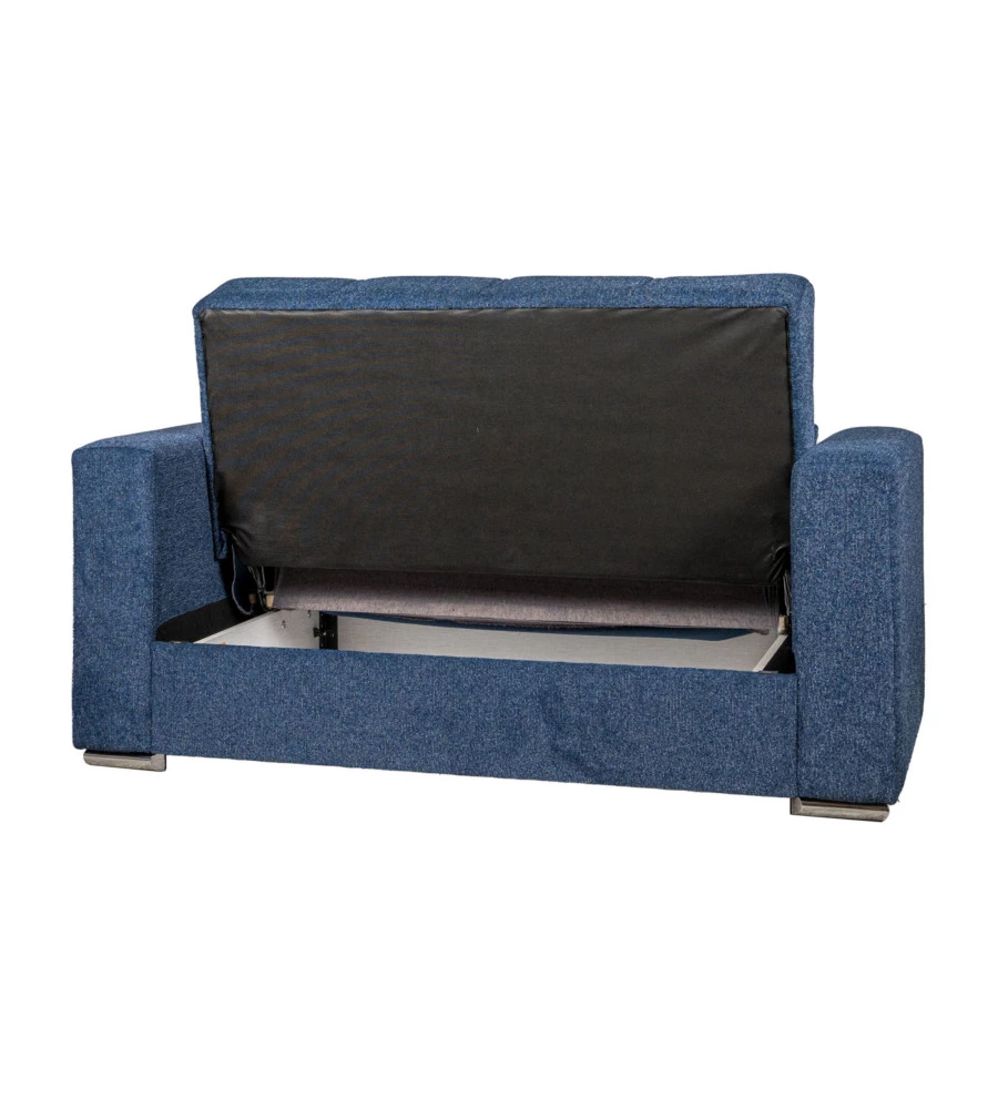 DIVANO LETTO "ATENA" 2 POSTI IN TESSUTO BLU SCURO, 158X85X92 CM