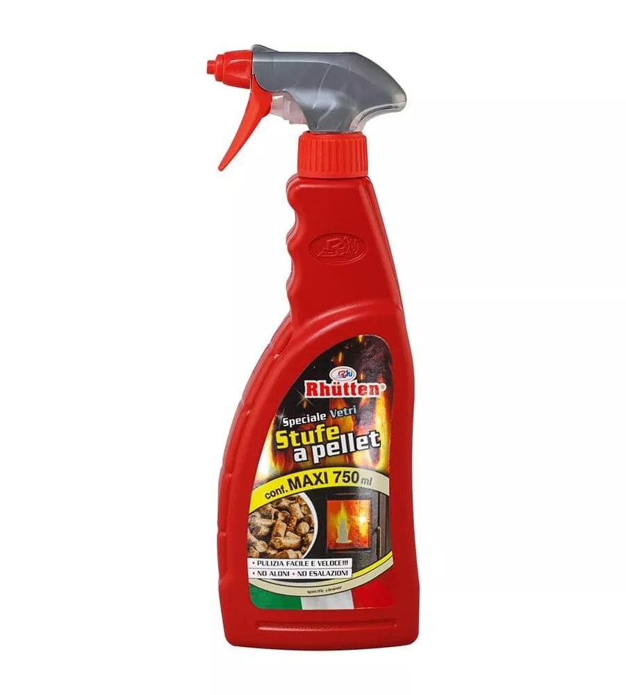 PULITORE VETRI SPECIFICO PER STUFE A PELLET - RHUTTEN 750 ML