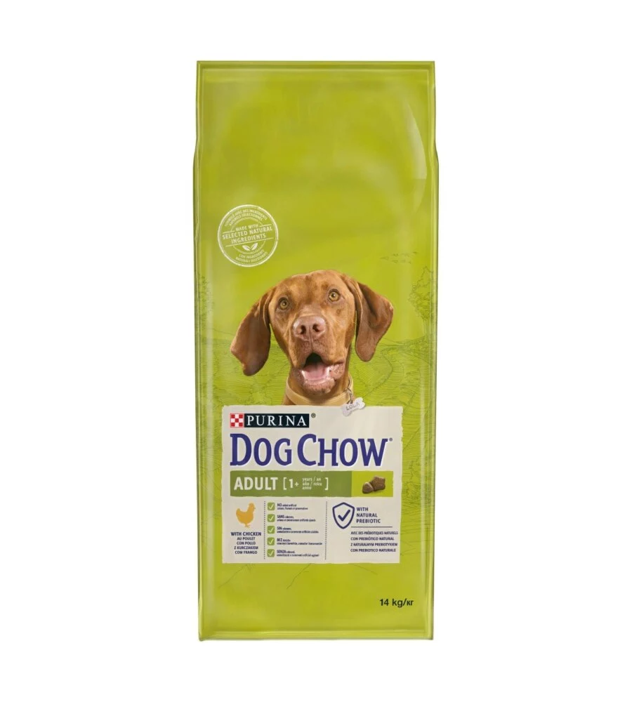 CROCCHETTE PER CANI PURINA "DOG CHOW" ADULTO DI TUTTE LE TAGLIE CON POLLO 14 KG