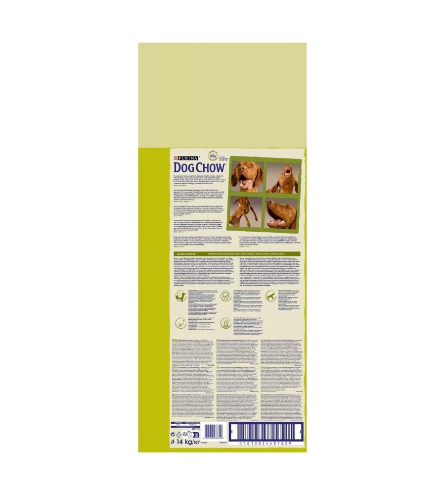 CROCCHETTE PER CANI PURINA "DOG CHOW" ADULTO DI TUTTE LE TAGLIE CON POLLO 14 KG