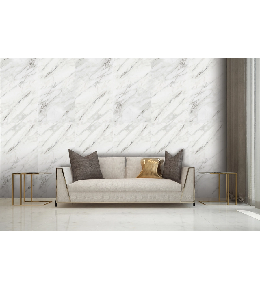 LASTRA DECORATIVA IN POLIPROPILENE CON STAMPA EFFETTO MARMO "PERLA", 100X50 CM
