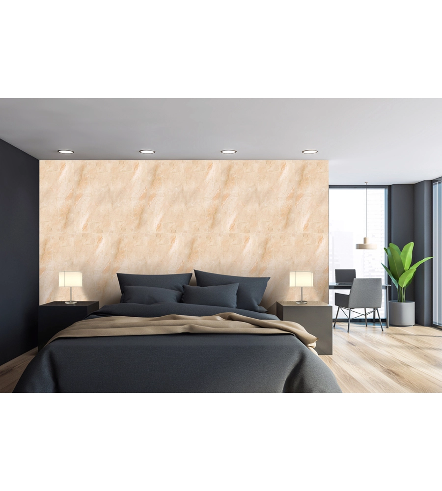 LASTRA DECORATIVA IN POLIPROPILENE CON STAMPA EFFETTO MARMO "CHAMPAGNE", 100X50 CM