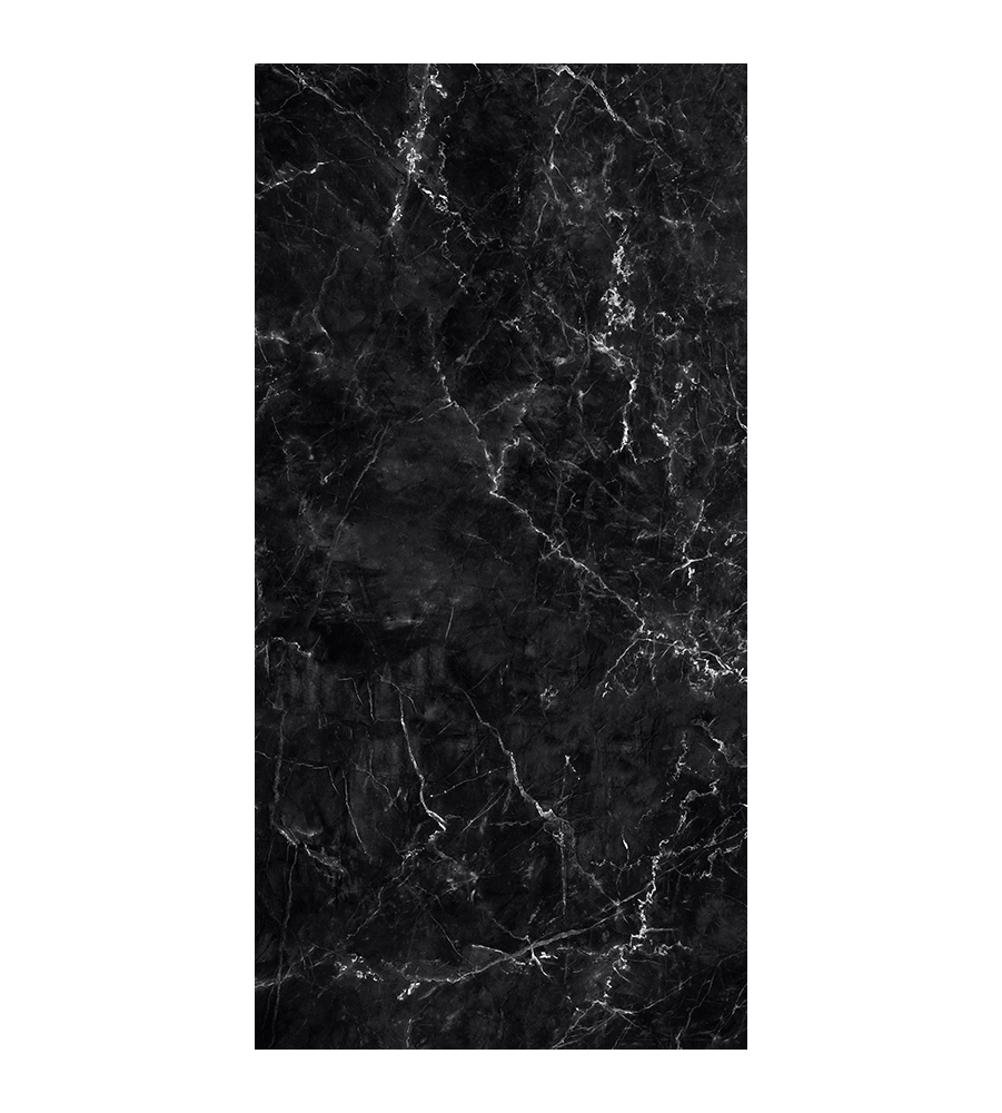 LASTRA DECORATIVA IN POLIPROPILENE CON STAMPA EFFETTO MARMO OPACO "BLACK", 100X50 CM