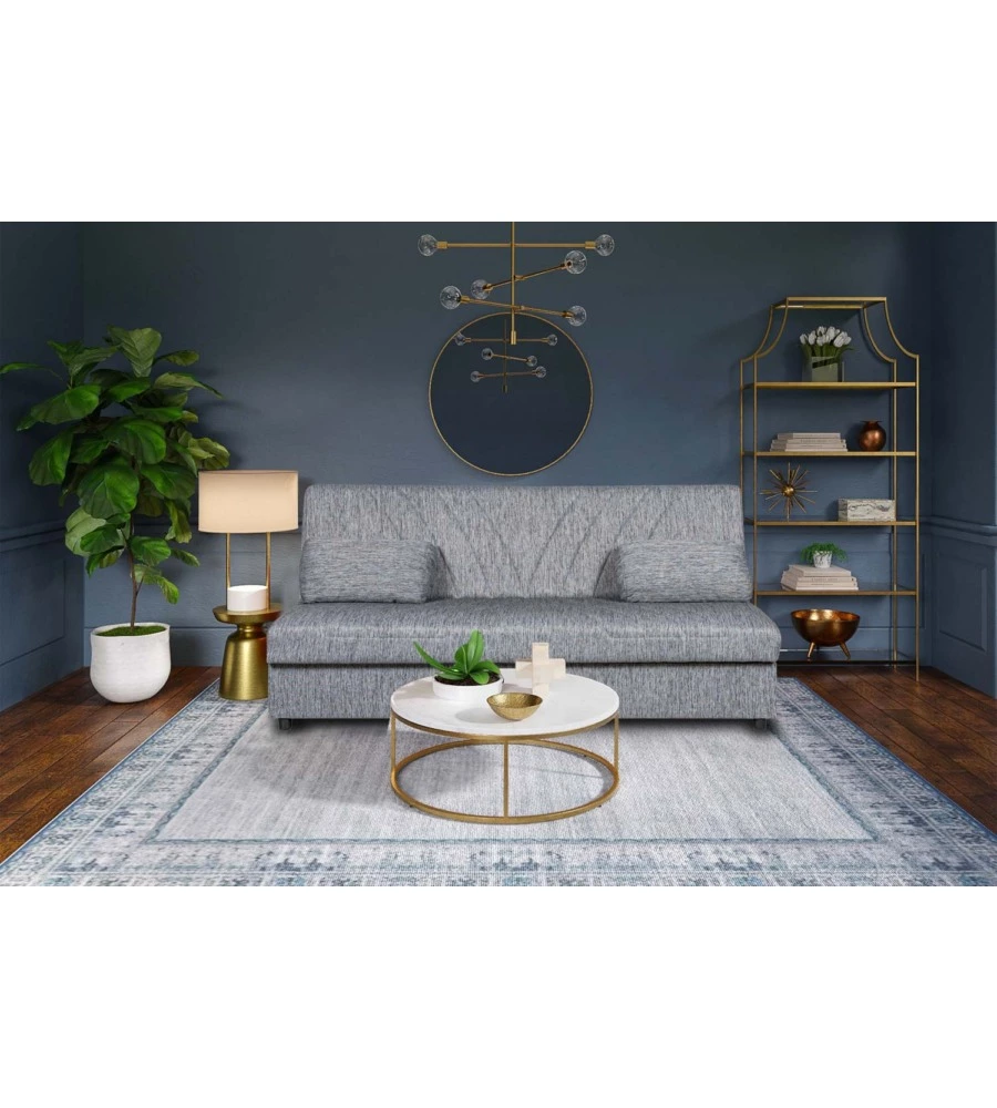 DIVANO LETTO 3 POSTI "FIJI" GRIGIO CON CASSETTONE CONTENITORE, 183X81X89 CM