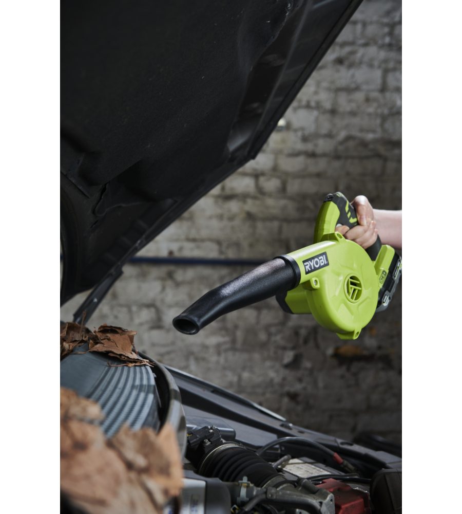 SOFFIATORE COMPATTO A BATTERIA RYOBI "R18TB-0" 18V, SOLO CORPO MACCHINA