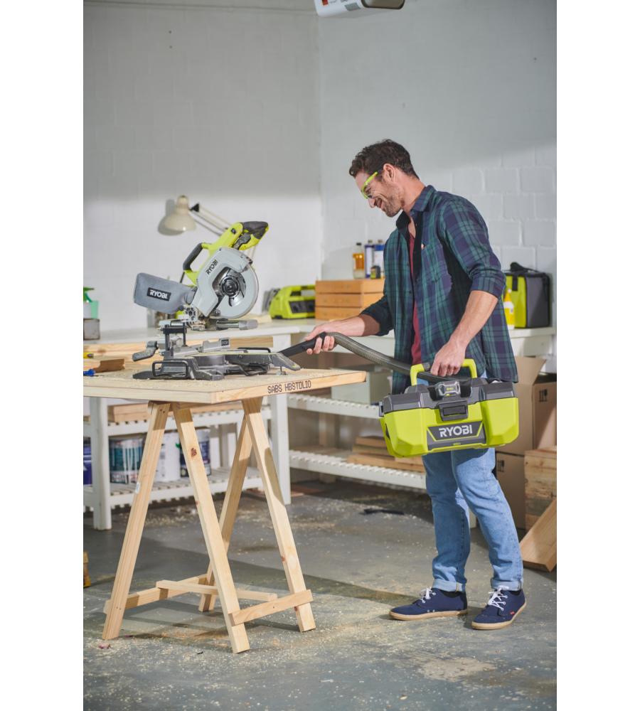 ASPIRATORE SOFFIATORE R18PV-0, SOLO CORPO MACCHINA BATTERIA NON INCLUSA - RYOBI